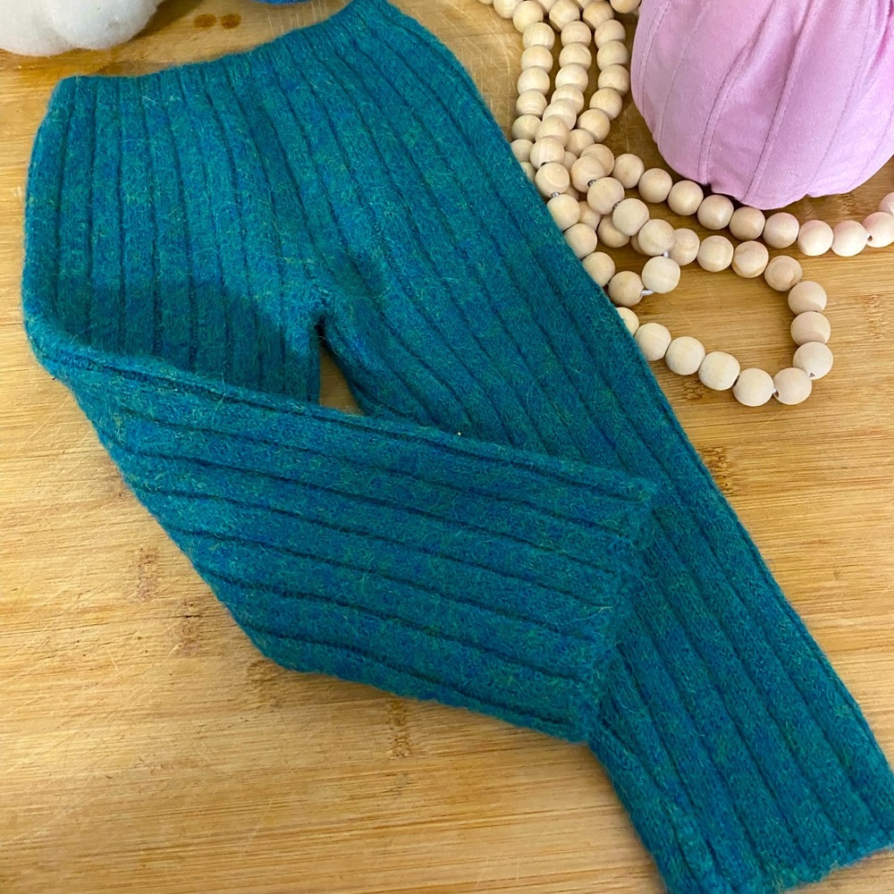 OEUF green baby alpaca sweater pants 2Y